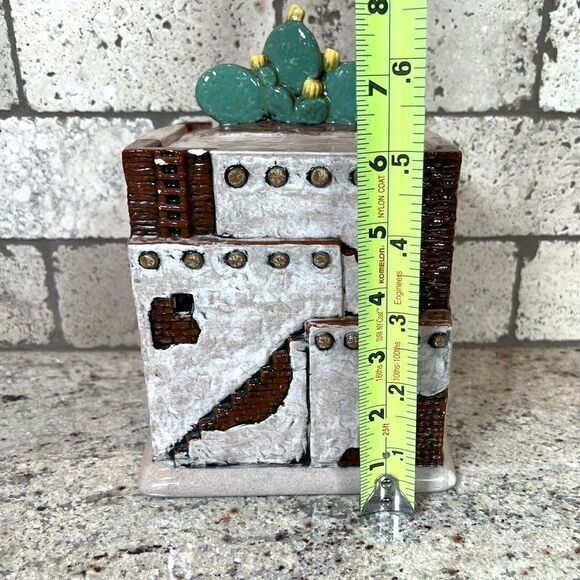 Cactus Adobe House Southwest Desert Cookie Jar Vintage 1990’s 8” X 5” READ - Picture 9 of 12